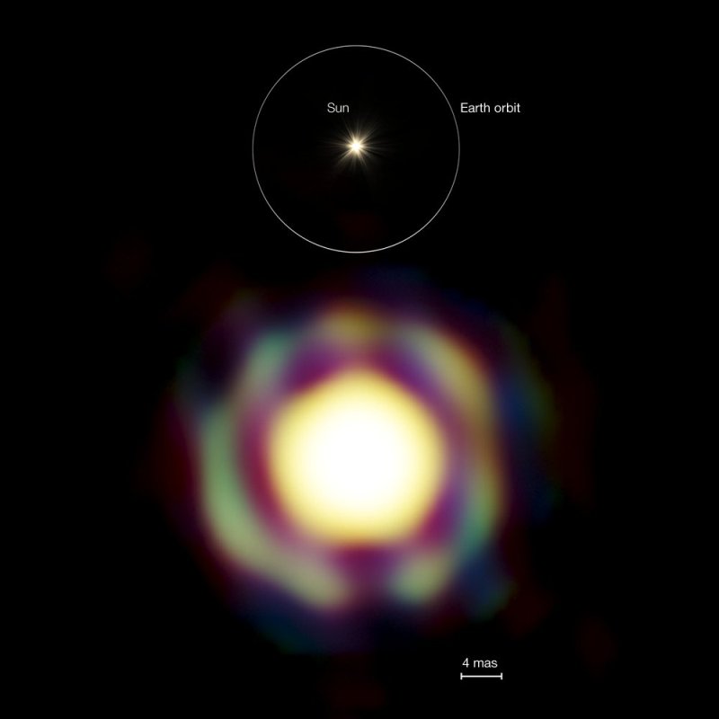 Atmosfera de l'estrella T Leporis. Clicka en la imatge per veure-la completa.